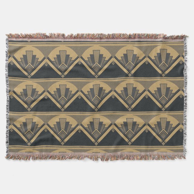 Art Deco Fan Blanket Throw (Front)