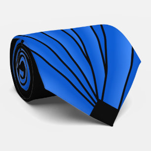 Art Deco Fan Design Deep Blue Tie