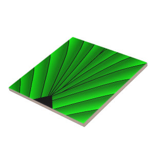 Art Deco Fan Design Green Tile