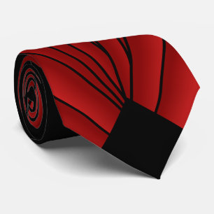 Art Deco Fan Design Red Neck Tie