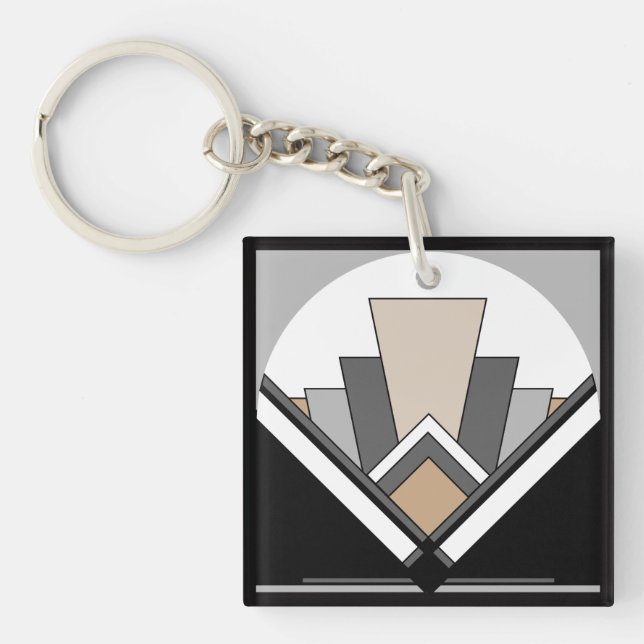 Art Deco Fan Expression Key Ring (Front)