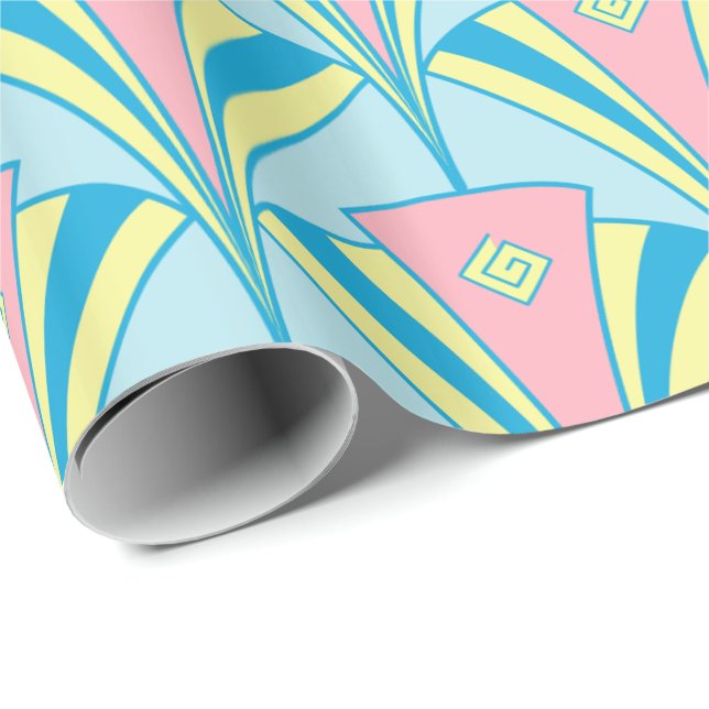 Art Deco Fan Miami Gifts Wrapping Paper (Roll Corner)