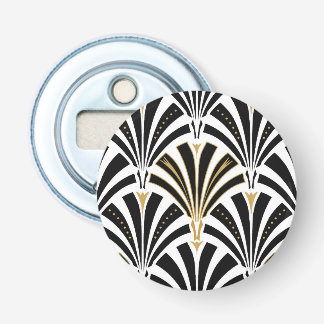 Art Deco fan pattern - black and white Bottle Opener