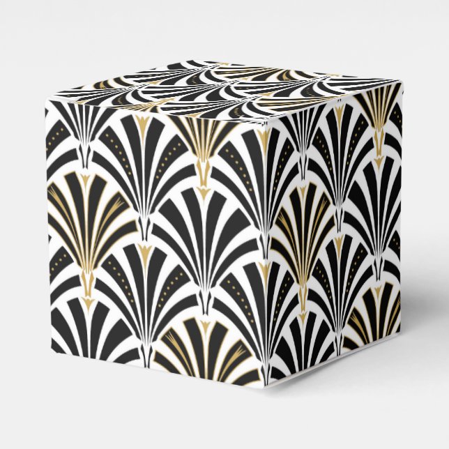 Art Deco fan pattern - black and white Favour Box (Front Side)