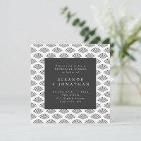 Art Deco Fan Pattern Black White Rehearsal Dinner