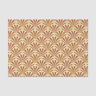 Art Deco fan pattern - copper on yellow Tissue Paper
