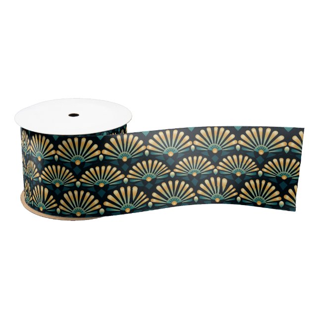 Art Deco Fan Pattern Decorative Satin Ribbon (Spool)