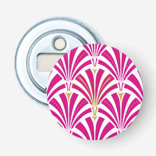 Art Deco fan pattern - fuchsia pink Bottle Opener
