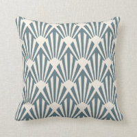 Art Deco Fan Pattern in Steel Blue