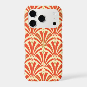 Art Deco fan pattern - mandarin orange