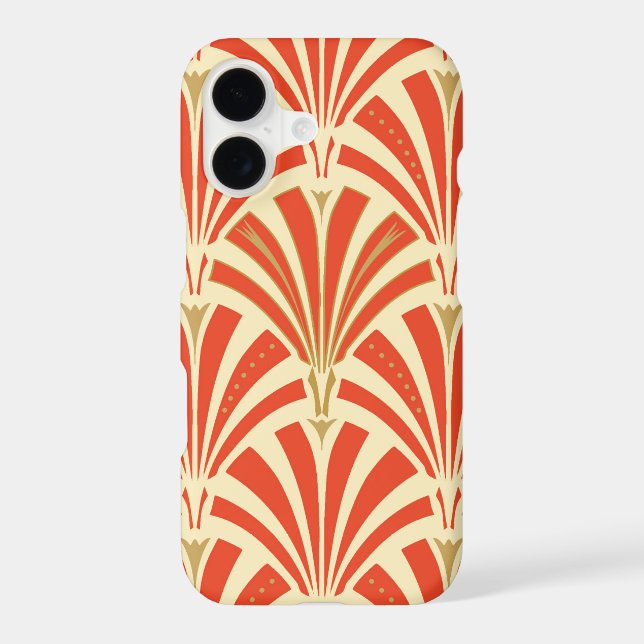 Art Deco fan pattern - mandarin orange (Back)
