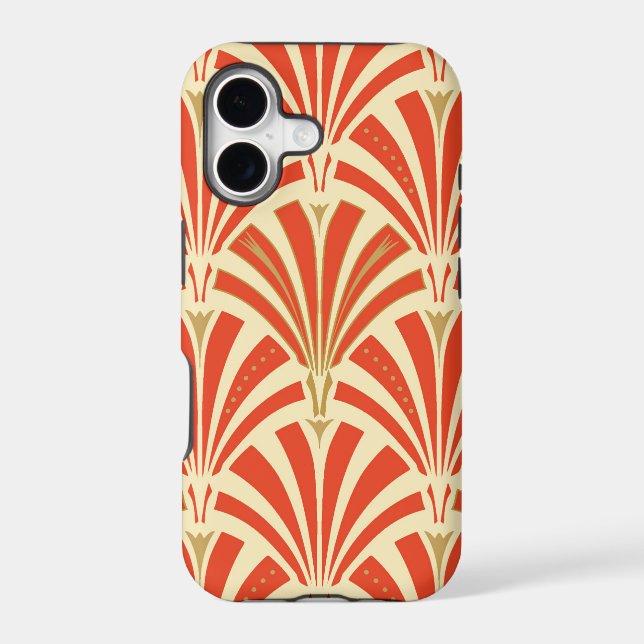 Art Deco fan pattern - mandarin orange (Back)