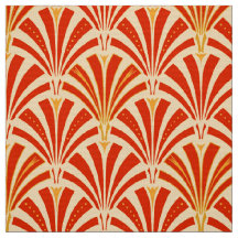 Art Deco fan pattern - mandarin orange