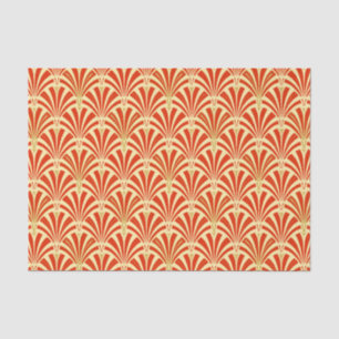 Art Deco fan pattern - mandarin orange Tissue Paper