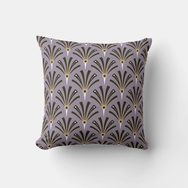 Art Deco Fan Pattern on Lavender 2 Cushion (Front)