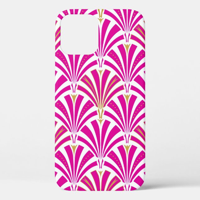 Art Deco fan pattern - peppermint pink Case-Mate iPhone Case (Back)