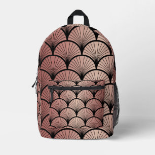 Art Deco Fan Pattern Printed Backpack