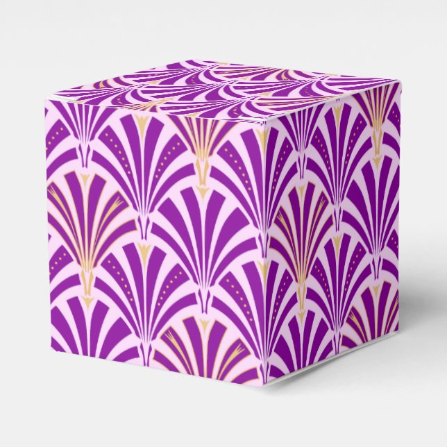 Art Deco fan pattern - purple and orchid Favour Box (Front Side)