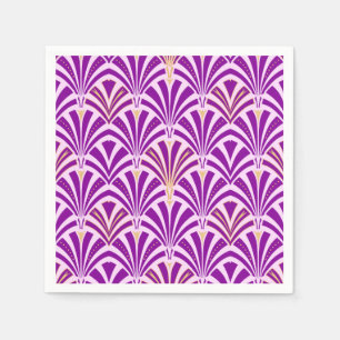 Art Deco fan pattern - purple and orchid Napkin