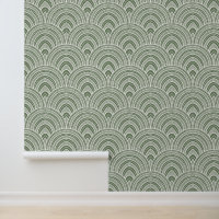 Art Deco Fan Pattern Sage Green