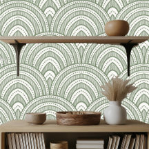 Art Deco Fan Pattern Sage Green