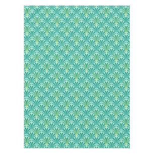 Art Deco fan pattern - turquoise on aqua Tablecloth
