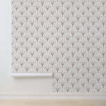 Art Deco Fan Pattern Wallpaper<br><div class="desc">Simple art deco fan pattern in pastel blush pink lines on white. An artful symmetry for an accent wall or full wall.</div>
