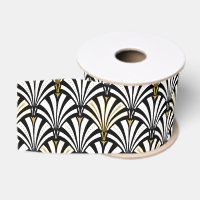 Art Deco fan pattern - white and black