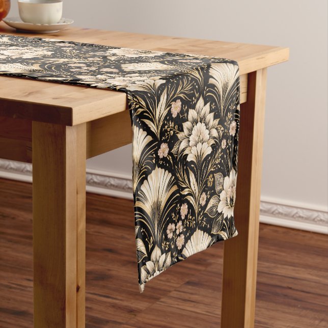 Art Deco Fan Style Floral Pattern Short Table Runner (In Situ)