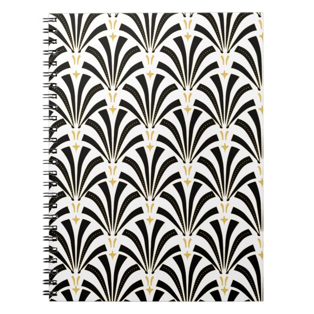 Art Deco Fans Custom Pattern Notebook (Front)