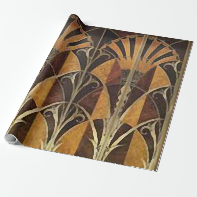 ART DECO FANS MARQUETRY WRAPPING PAPER (Unrolled)