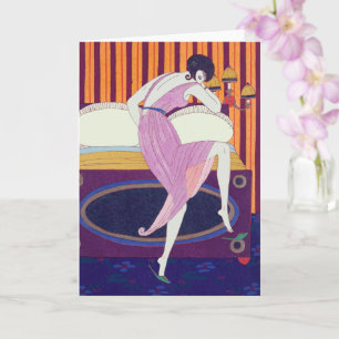 Art Deco Fashion Drawing by George Barbier  Card