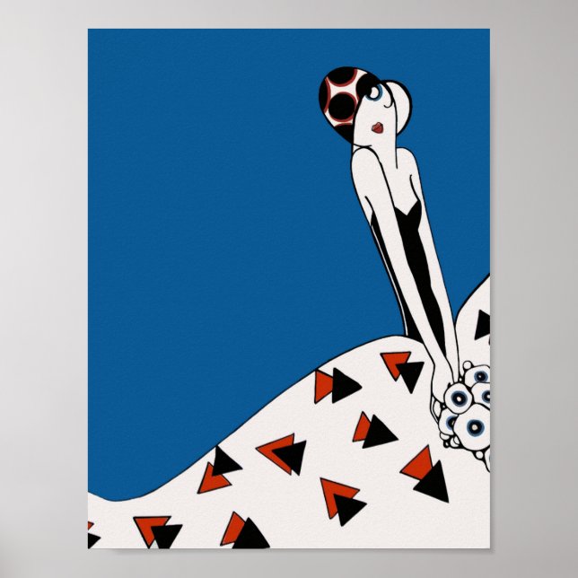 Art Deco Fashion Woman  – Vintage Geometric  Poster (Front)