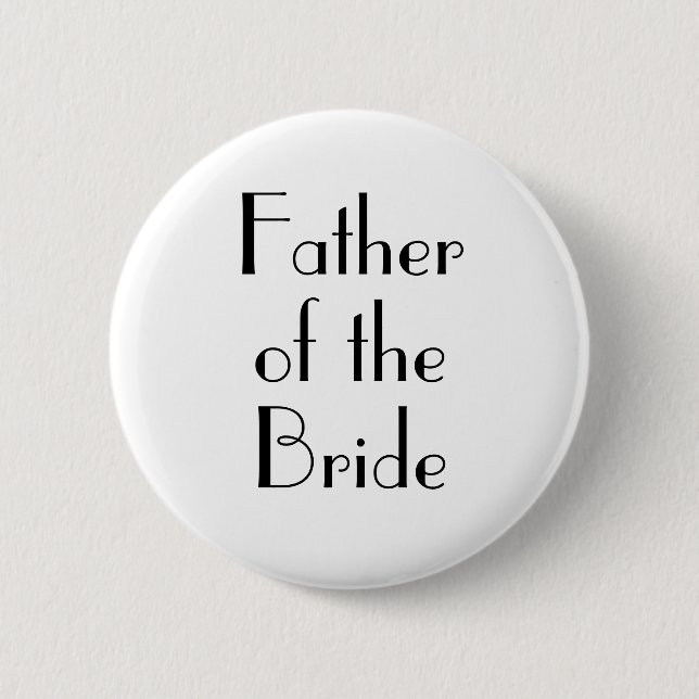 Art Deco Father of the Bride Wedding Button (Front)