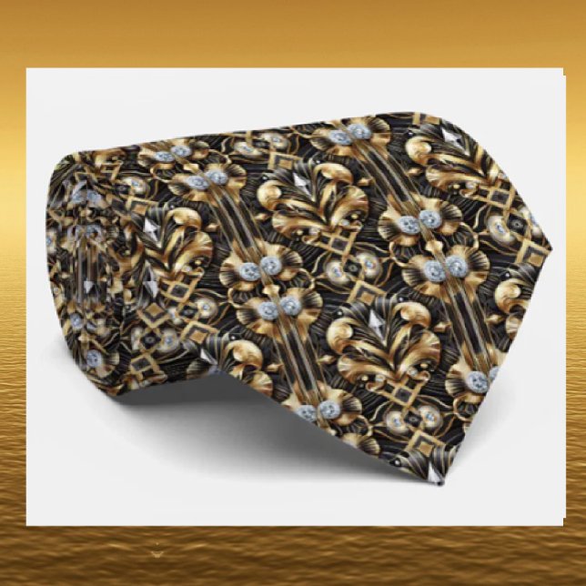 Art Deco Faux Silk Tie | Luxury Gentleman's (Creator Uploaded)