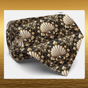 Art Deco Faux Silk Tie Luxury Gentleman's