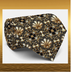 Art Deco Faux Silk Tie Luxury Gentleman's