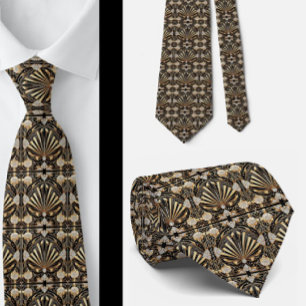 Art Deco Faux Silk Tie Luxury Gentleman's