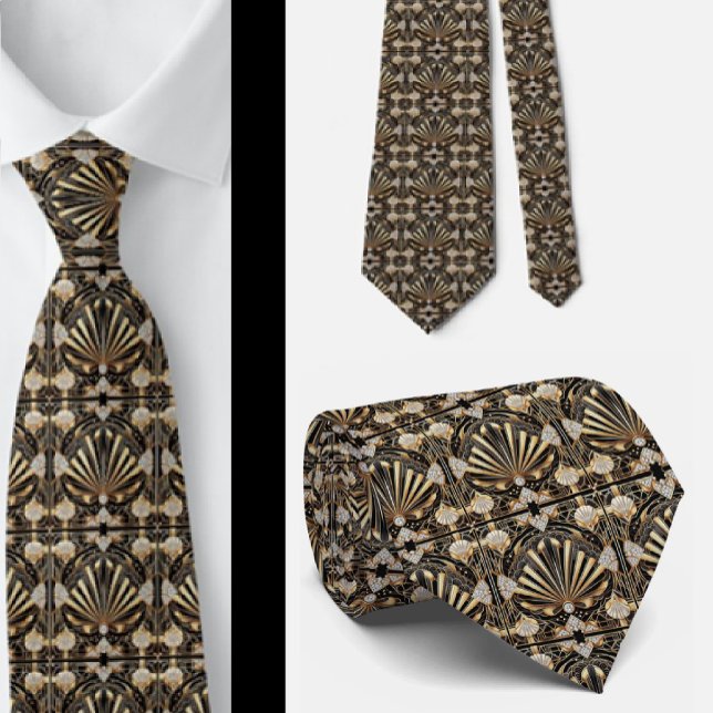 Art Deco Faux Silk Tie | Luxury Gentleman's (Creator Uploaded)