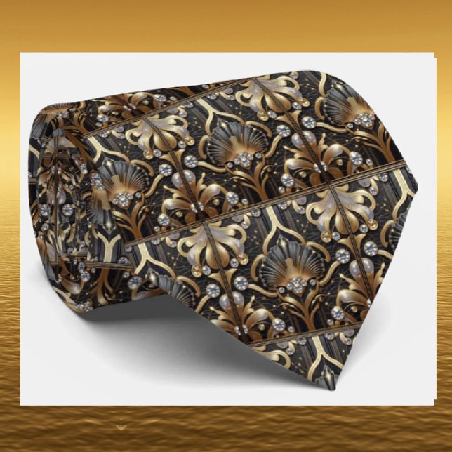 Art Deco Faux Silk Tie | Luxury Gentleman's (Creator Uploaded)