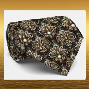 Art Deco Faux Silk Tie Luxury Gentleman's