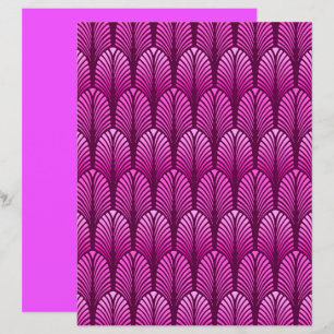 Art Deco Feather Pattern, Amethyst Purple