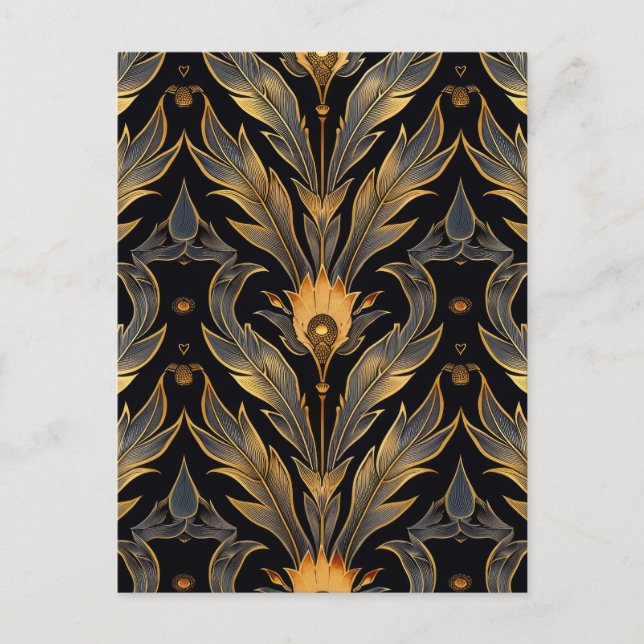 Art Deco Feather Pattern Postcard (Front)