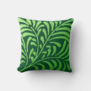 Art Deco fern pattern - shades of green Cushion
