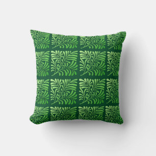 Art Deco fern pattern - shades of green Cushion