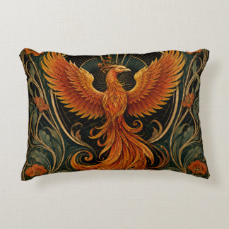 ART DECO FIERY PHOENIX DECORATIVE CUSHION