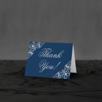 Art Deco Filigree | Navy Blue Silver Grey Wedding
