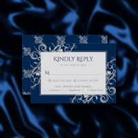 Art Deco Filigree | Silver and Navy Blue Decadence