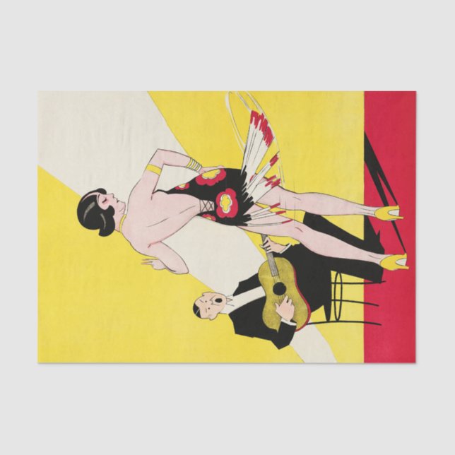 Art Deco Flapper Dancing Bar Scene 1920's Gatsby Tissue Paper (Front)