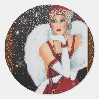 Art Deco Flapper Girl Sticker